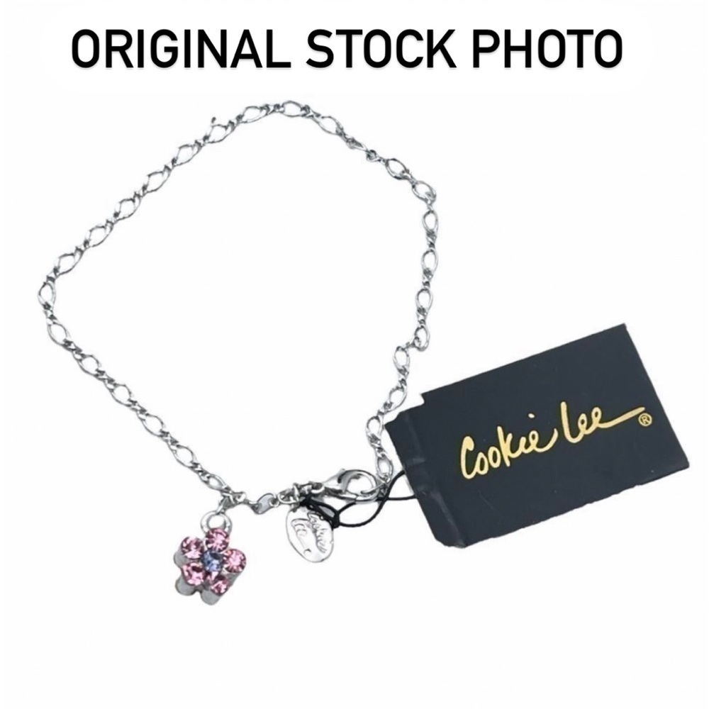 COOKIE Lee silver flower charm bracelet